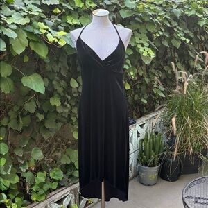Bebe USA Black Velvet Elegant Evening Dress Large